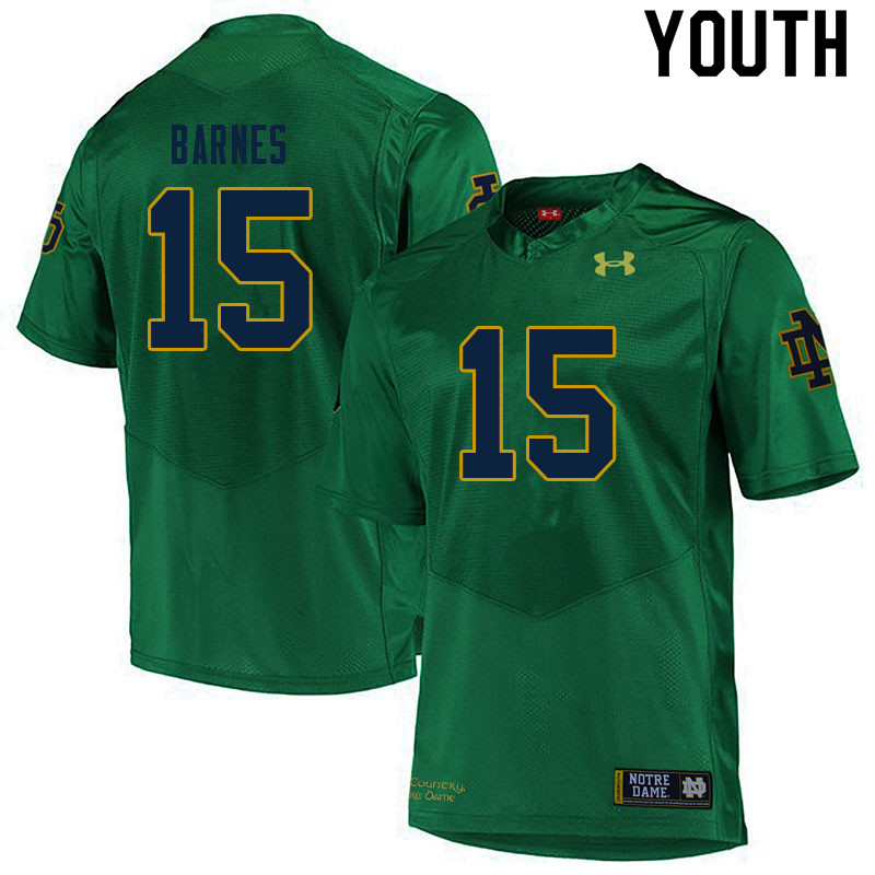 Youth #15 Ryan Barnes Notre Dame Fighting Irish College Football Jerseys Sale-Green - Click Image to Close